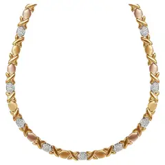 CADENA - Brilliance Fine Jewelry XO 17.5 pulgadas Baño Oro