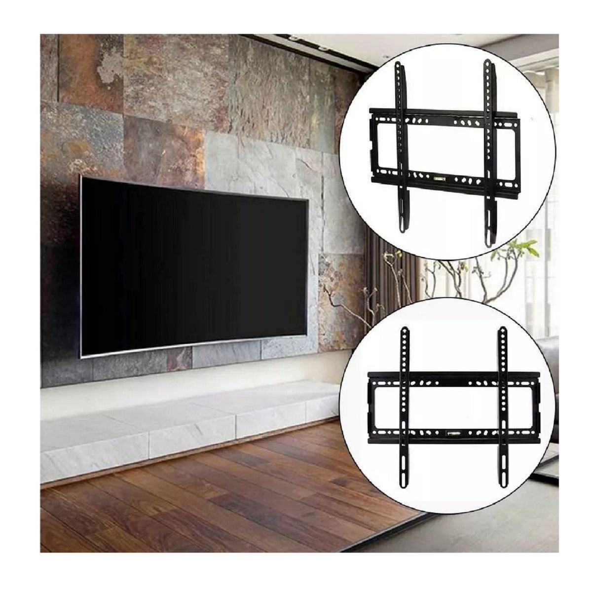 GENERICO - Soporte Led Plasma Lcd Tv De 40 A 80 Pulgadas 75kg Color Negro