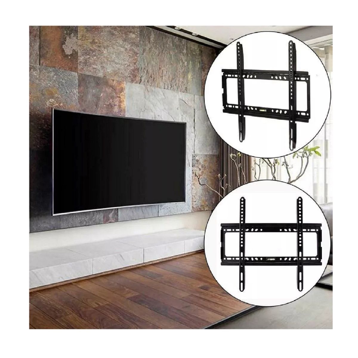 GENERICO - Soporte Led Plasma Lcd Tv De 40 A 80 Pulgadas 75kg Color Negro