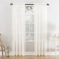 MAINSTAYS - Cortina Voile Sheer Marjorie 63x59 pulg Marfil
