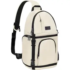 BEIGE - Bolso Sling para Cámara MOSISO 40x24x15 cm Soft