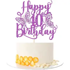 CAKE - Topper Kaoenla Mariposa Happy 40 Cumpleaños Glitter