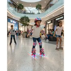 MYLHOGAR - Set de Patines 4 Ruedas 2x2 Kawaii con Accesorios y Peluche Talla S