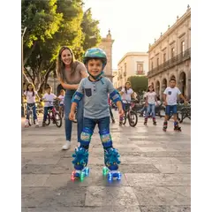 MYLHOGAR - Set de Patines 4 Ruedas 2x2 Dinosaurio con Peluche Talla S