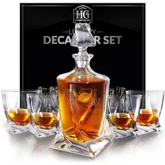 HYDRO - Set Decantador Whisky Gizmos 750 ml con 4 Vasos
