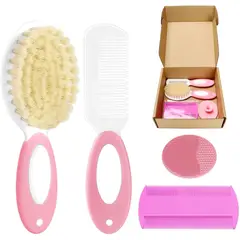 BEBE - Set Cepillo Peine Bebé PAKENYESHA 4pcs Silicona Cerdas