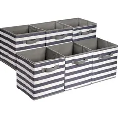 AMAZON BASICS - Cajas de Tela 6 Unidades con Manijas 10,5x11 cm