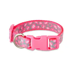 LIFE - Collar para Perro Vibrant Estampado Cheetah Rosa Talle S Reflectivo