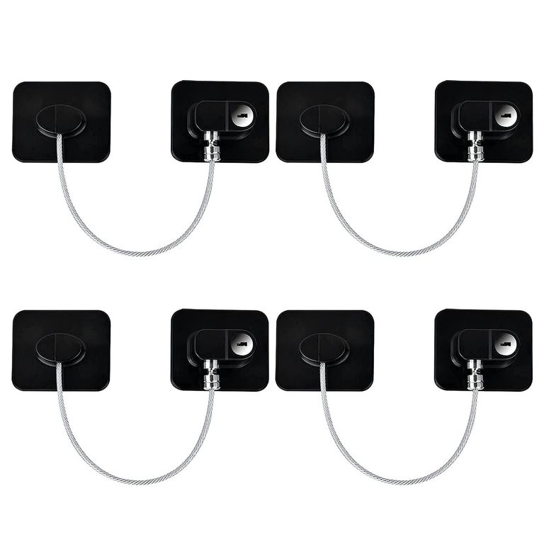 GENERICO Cerradura Refrigerador YEYA 4 Pack con Llaves Base Adhesiva