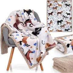 MANTA - Caballos OBSI 50x60 Sherpa Fleece Ligera