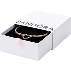PANDORA - Pulsera Moments Cierre Corazón Oro Rosa