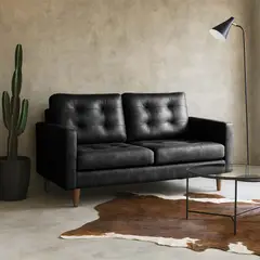 LATAM HOME - Sofá Napoles 2 Cuerpos Cuero Kentucky