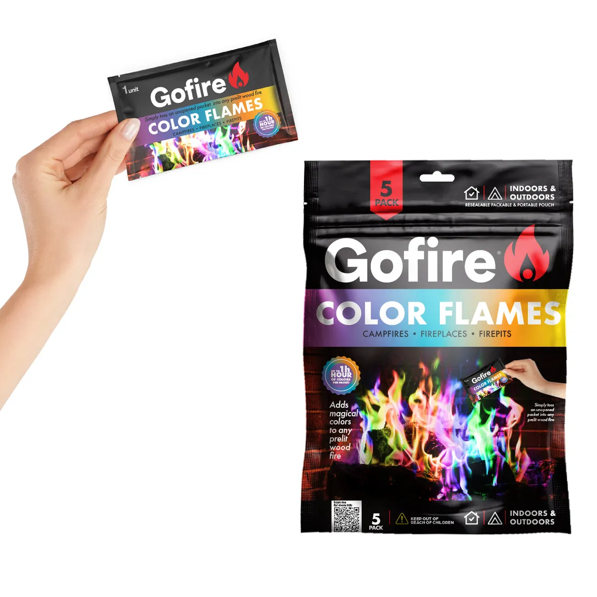 GENERICO - Iniciador de Fuego GoFire Color Flames NorthernLights 5 Pack