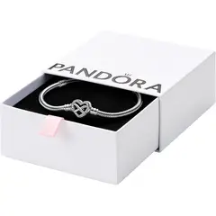 PANDORA - Pulsera Moments Cierre Corazón Infinito Plata CZ