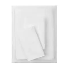 MAINSTAYS - Juego de Sábanas Twin XL Percal Algodón Blanco 300 Hilos