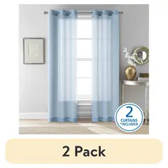 MAINSTAYS - Cortina Traslucida 97x213 cm Panel Par Cuadricula
