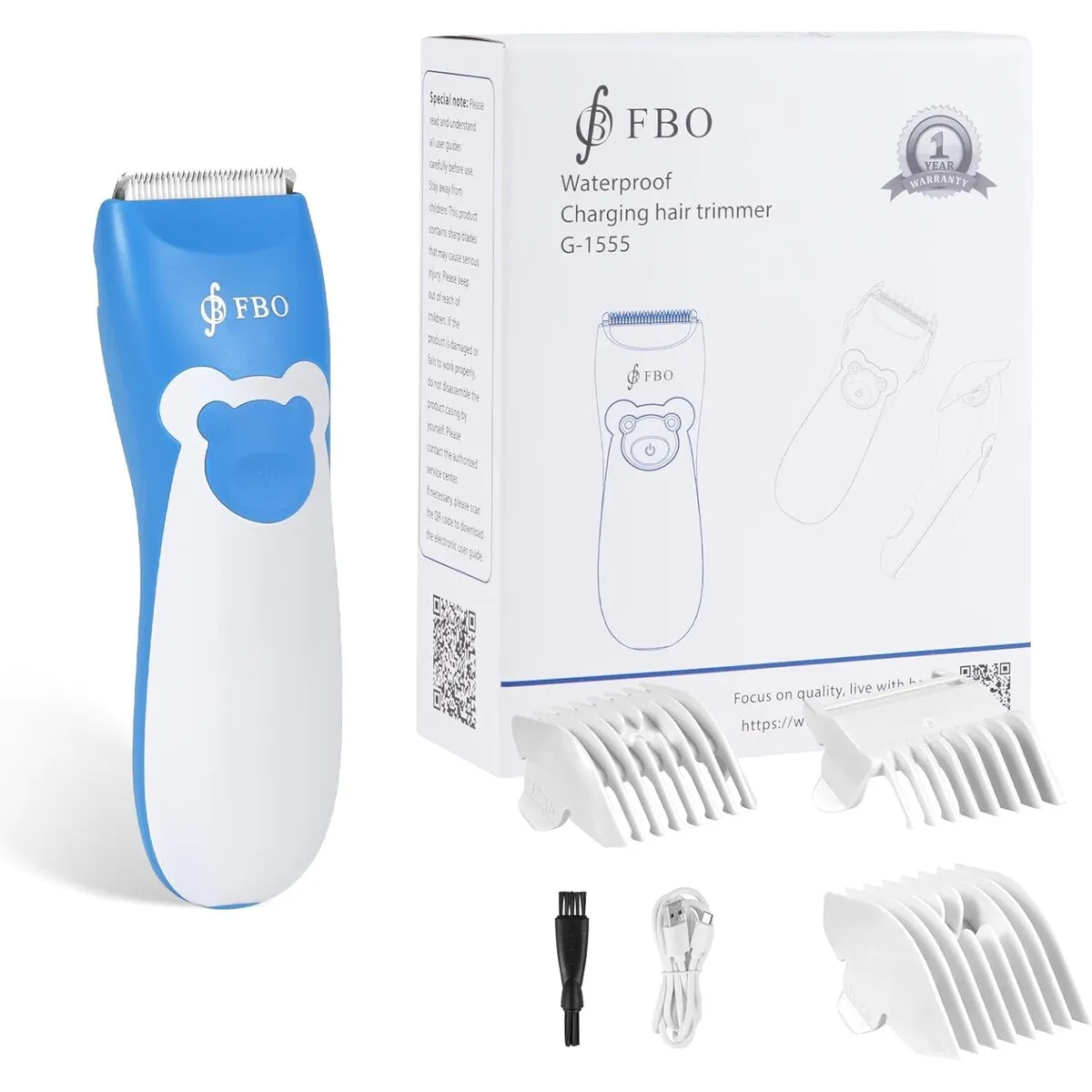 BEBE - Cortapelos Bebé FBO G1555A Impermeable Silencioso USB