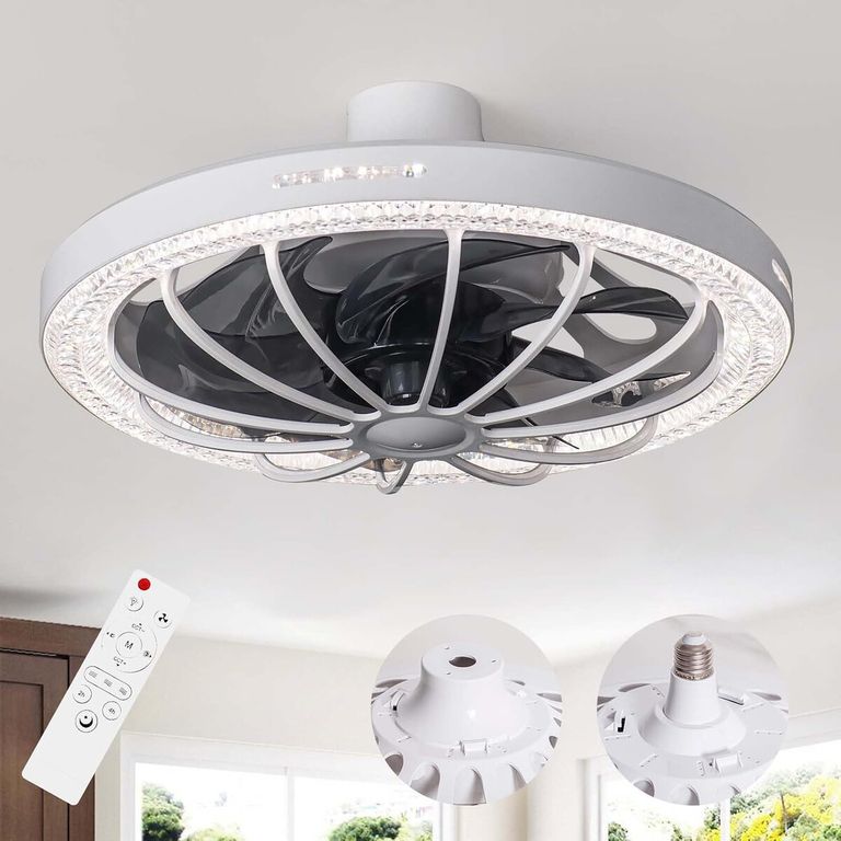 CRISTAL Ventilador Techo Flarouch LEC019W 33cm DC
