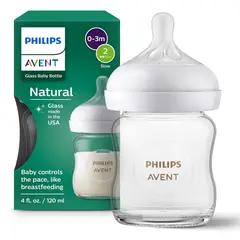 PHILIPS AVENT - Mamadera Natural Vidrio 120ml Tetina Natural