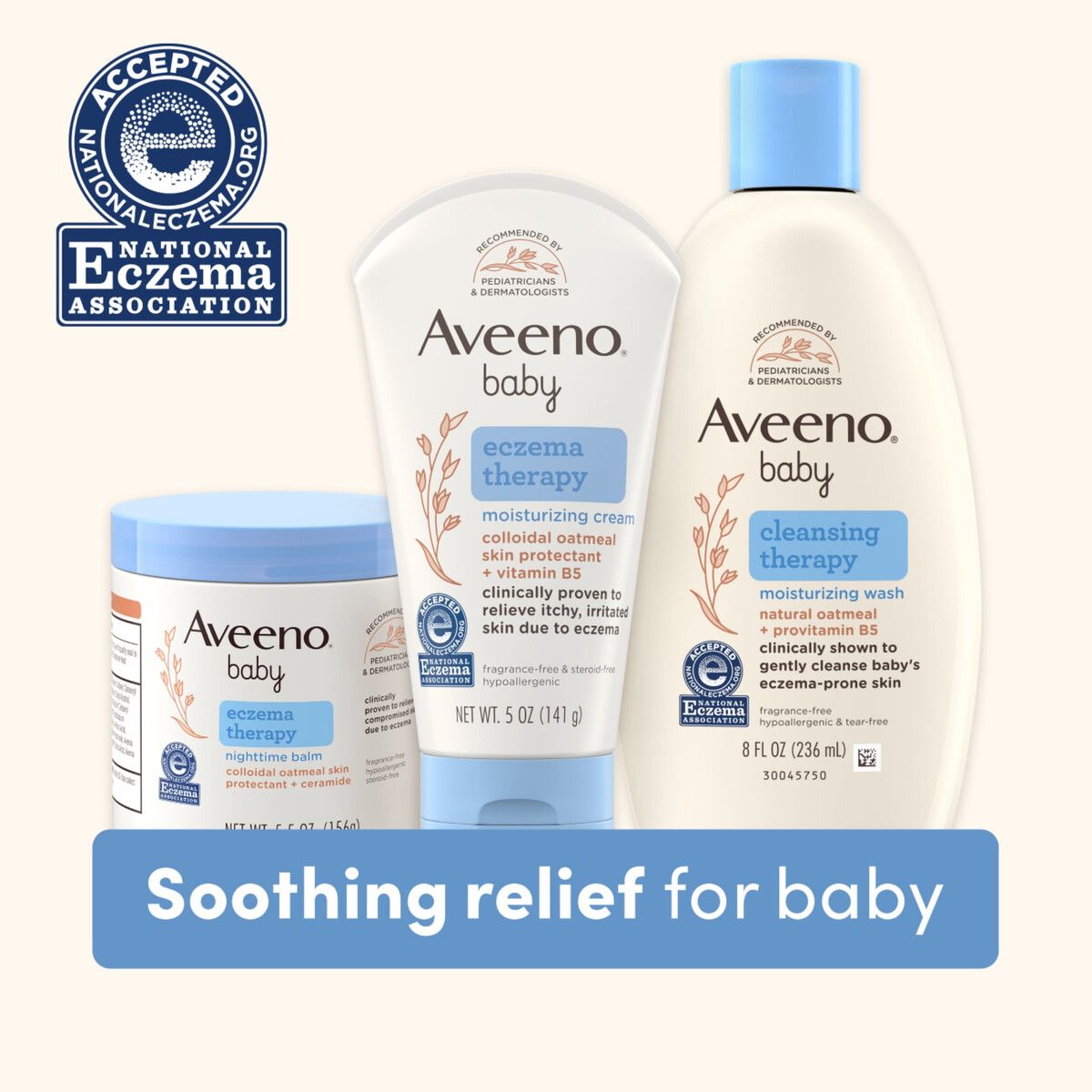 AVEENO - Gel de banio Aveeno Baby Eczema Therapy 236 mL hidratante
