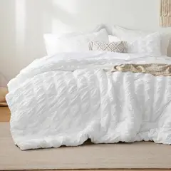 QUEEN - Set Edredón Bedsure Size Seersucker 7 Piezas