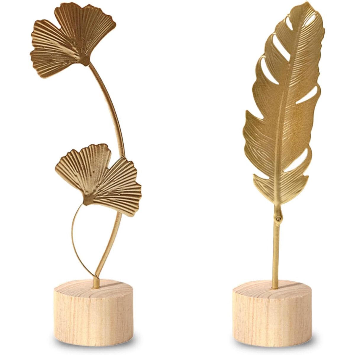 NORDIC - Esculturas Hojas de Metal Milnnie Nordic Lujo Dorado 20cm