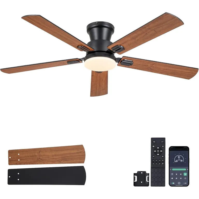 GENERICO Ventilador Techo NKPU BRSY20 52in Perfil Bajo LED DC