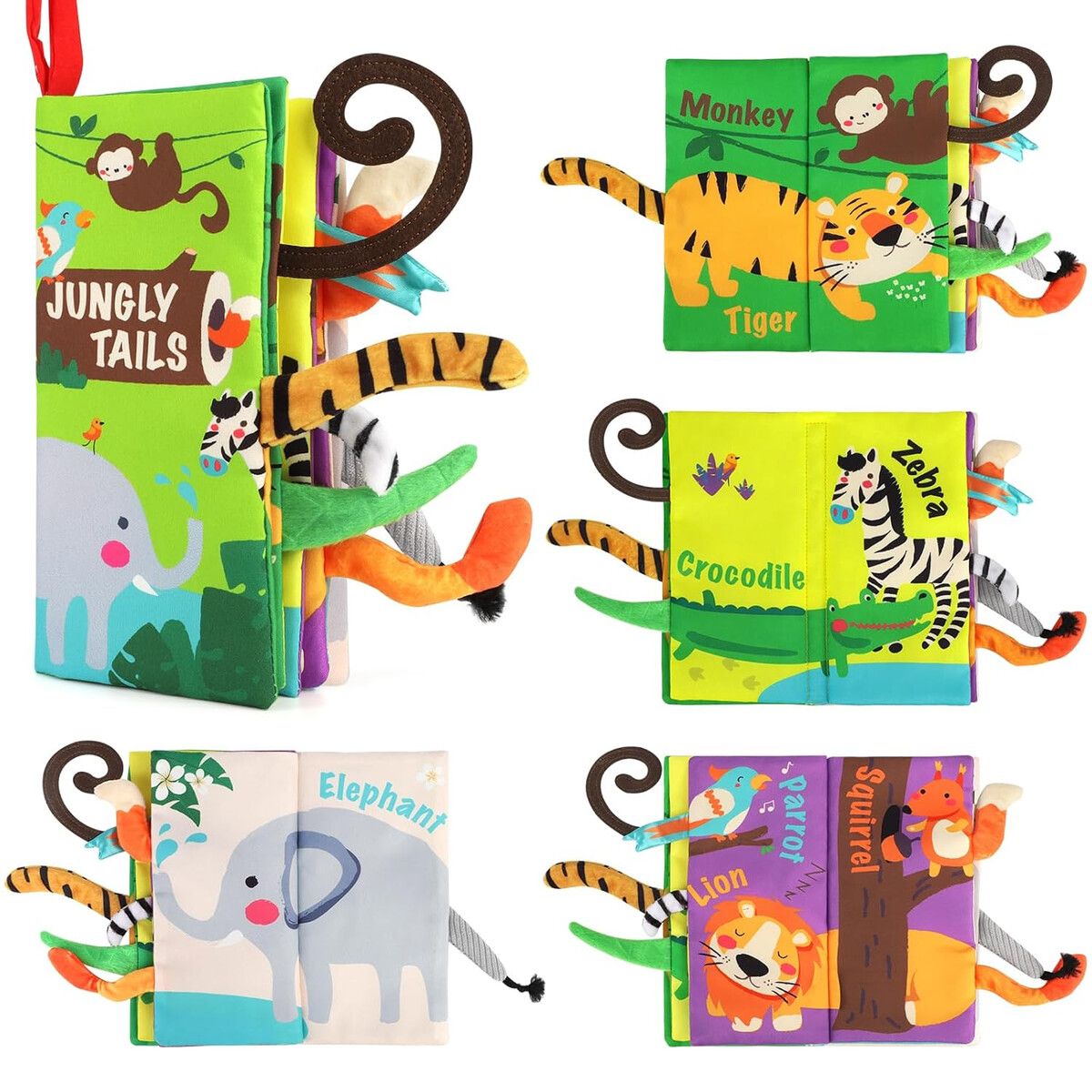 BEIENS - Libro de tela Beiens Tocar y Sentir Crinkle con Tira