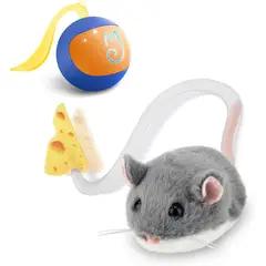 360 - Juguete Interactivo Migipaws MigiMouse 2en1 Peluche Gatos