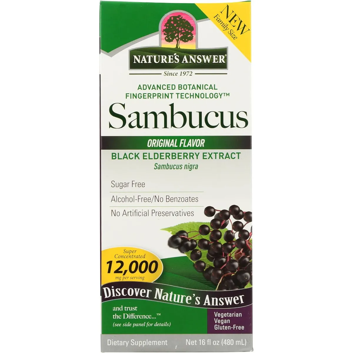 ANSWER - Jarabe Natures Answer Sambucus 480ml 12000mg Sauco Negro