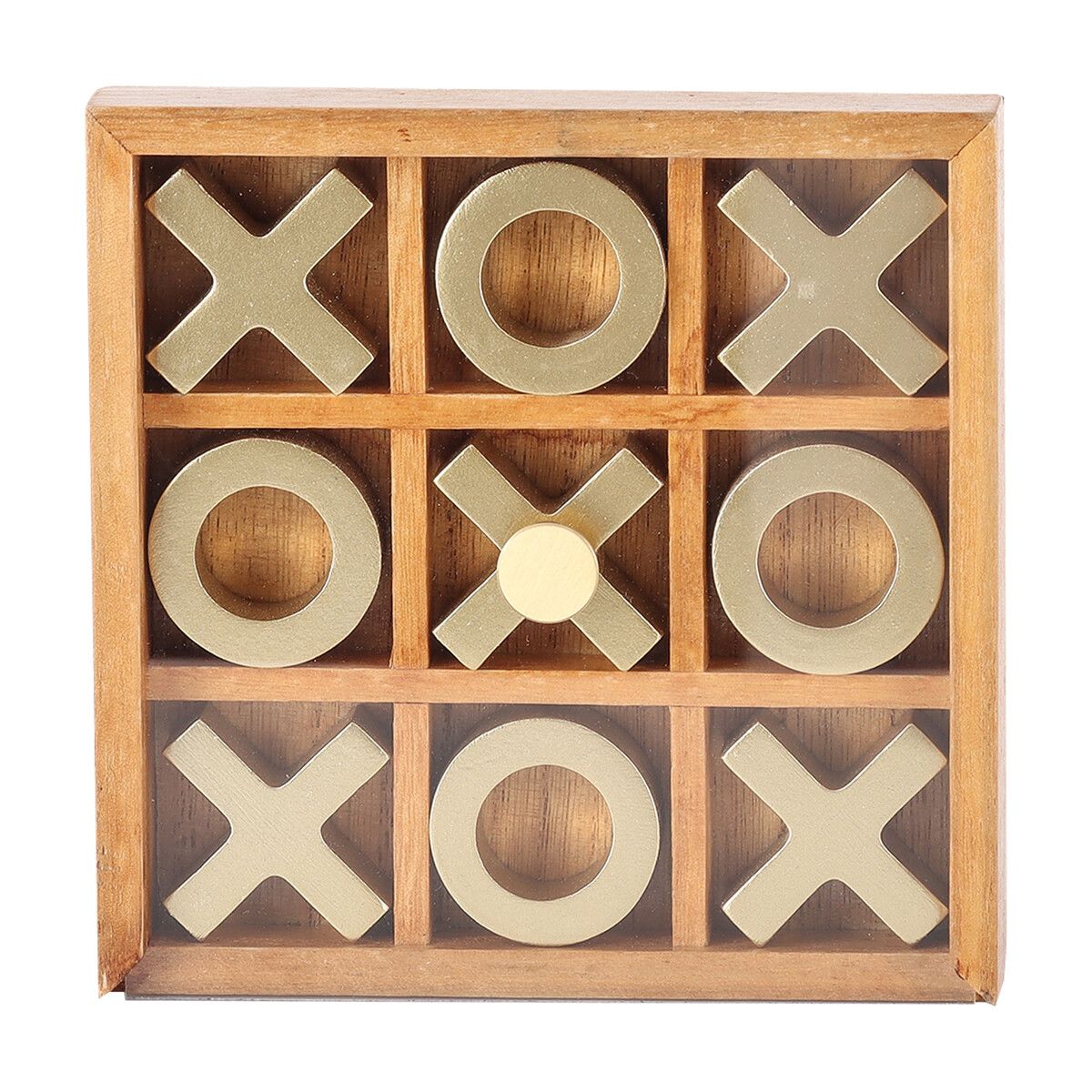 RAYA - Juego Tres en Raya Mainstays 15x15x2.9cm Dorado Madera