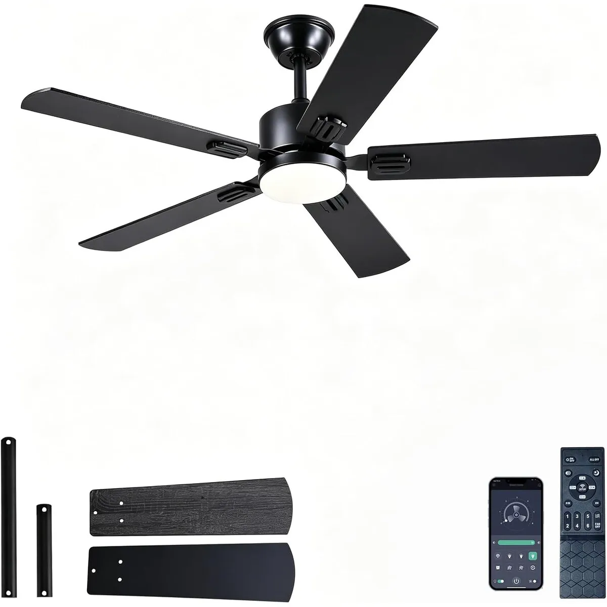 GENERICO - Ventilador FUMLTP SY39 46 pulg Motor DC Luz LED App Control