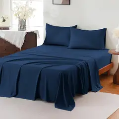 QUEEN - Sábanas ChicView 4P Microfibra Azul Bolsillo 41cm