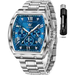 GENERICO - Reloj OLEVS Cronógrafo YPFG5639 Cuadrado Azul 30M