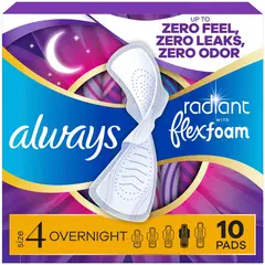 ALWAYS - Toalla Sanitaria Radiant FlexFoam Talle4 Noche Alas