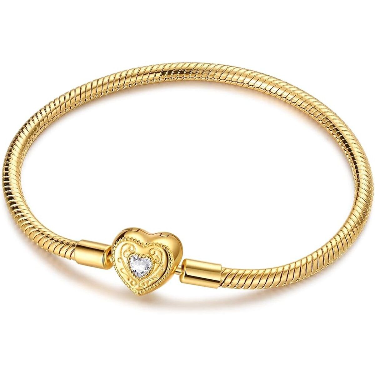 GENERICO - Pulsera serpiente QIKAOLA S925 color dorado Apta Pandora