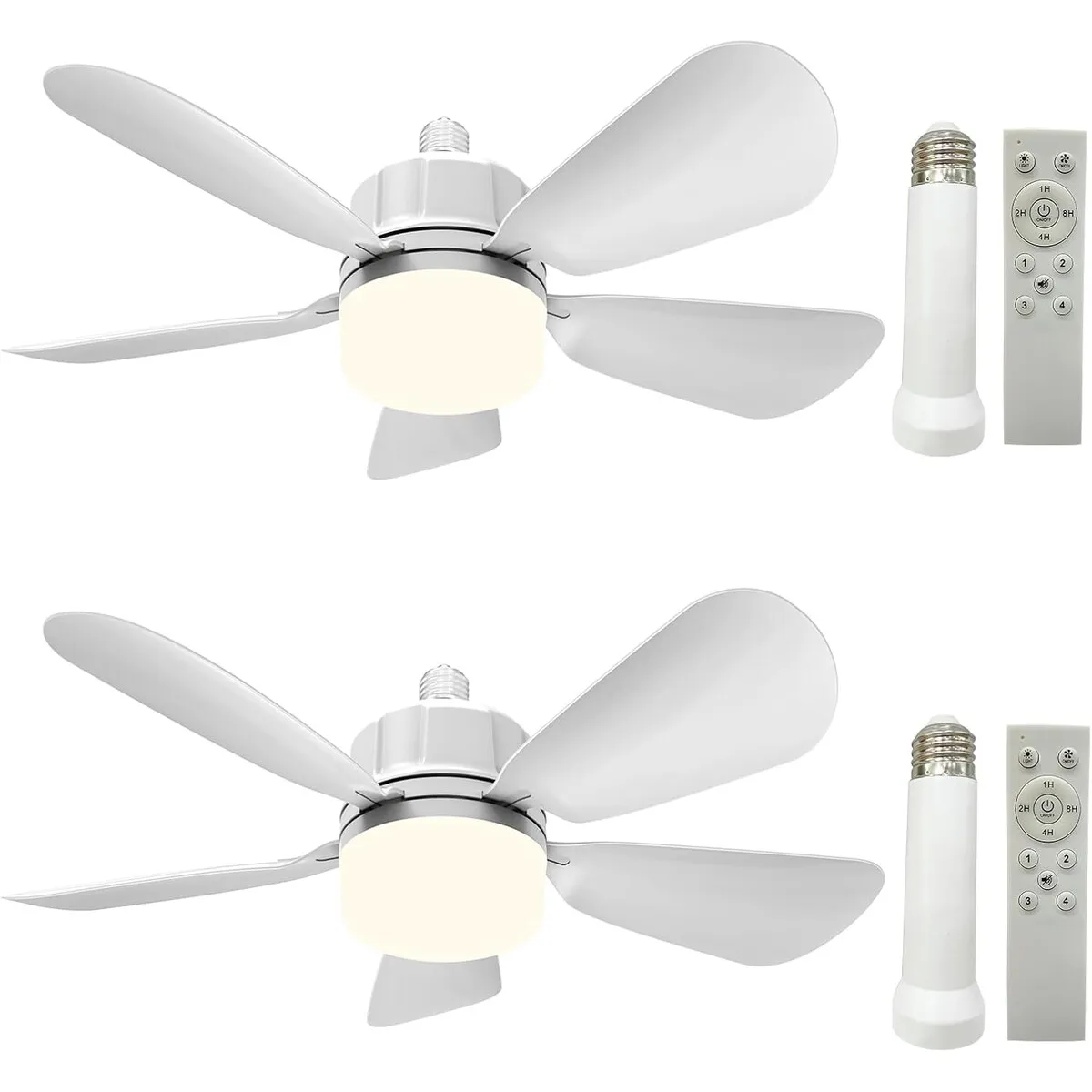 GENERICO - Ventilador Techo Luz QiyuanLS Pack 2 48cm 5 Aspas Remoto