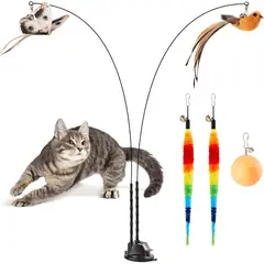 GATO - Caña Interactiva Potaroma 89 cm Ventosa Plumas