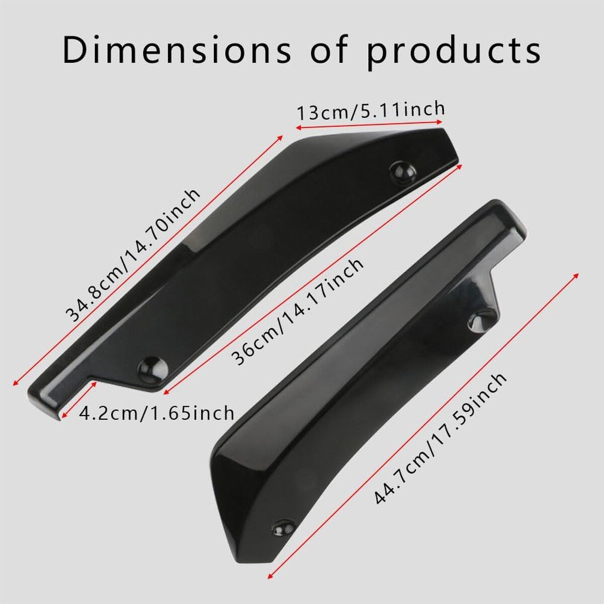 GENERICO - 2PCS Difusor Paragolpes Trasero Middrivr 43cm ABS