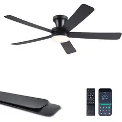 GENERICO - Ventilador de Techo Ayaoty SY8890 46in LED Bajo Perfil Negro