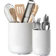 LE - Porta utensilios TAUCI 2 piezas 19cm 14cm Cerámica Blanco