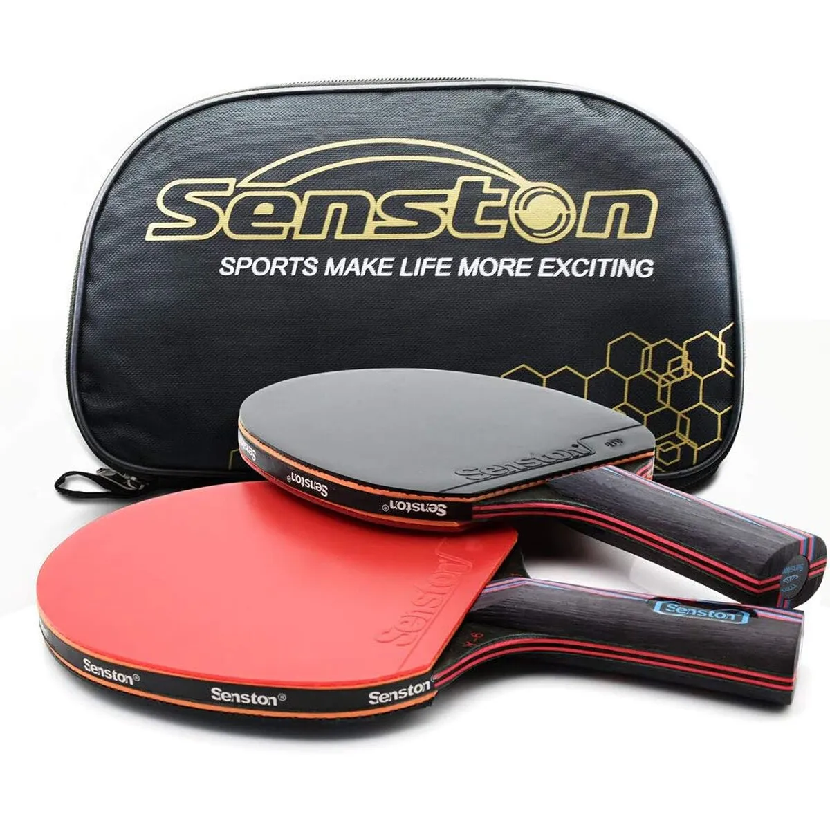 PING - Set Paletas Ping Pong Senston Professional 7 Capas Carbón
