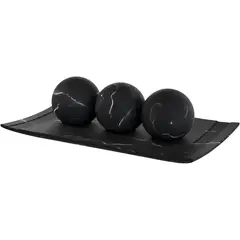CREATIVE - Bandeja Scents Negro Marmol 30x18cm 3 Esferas