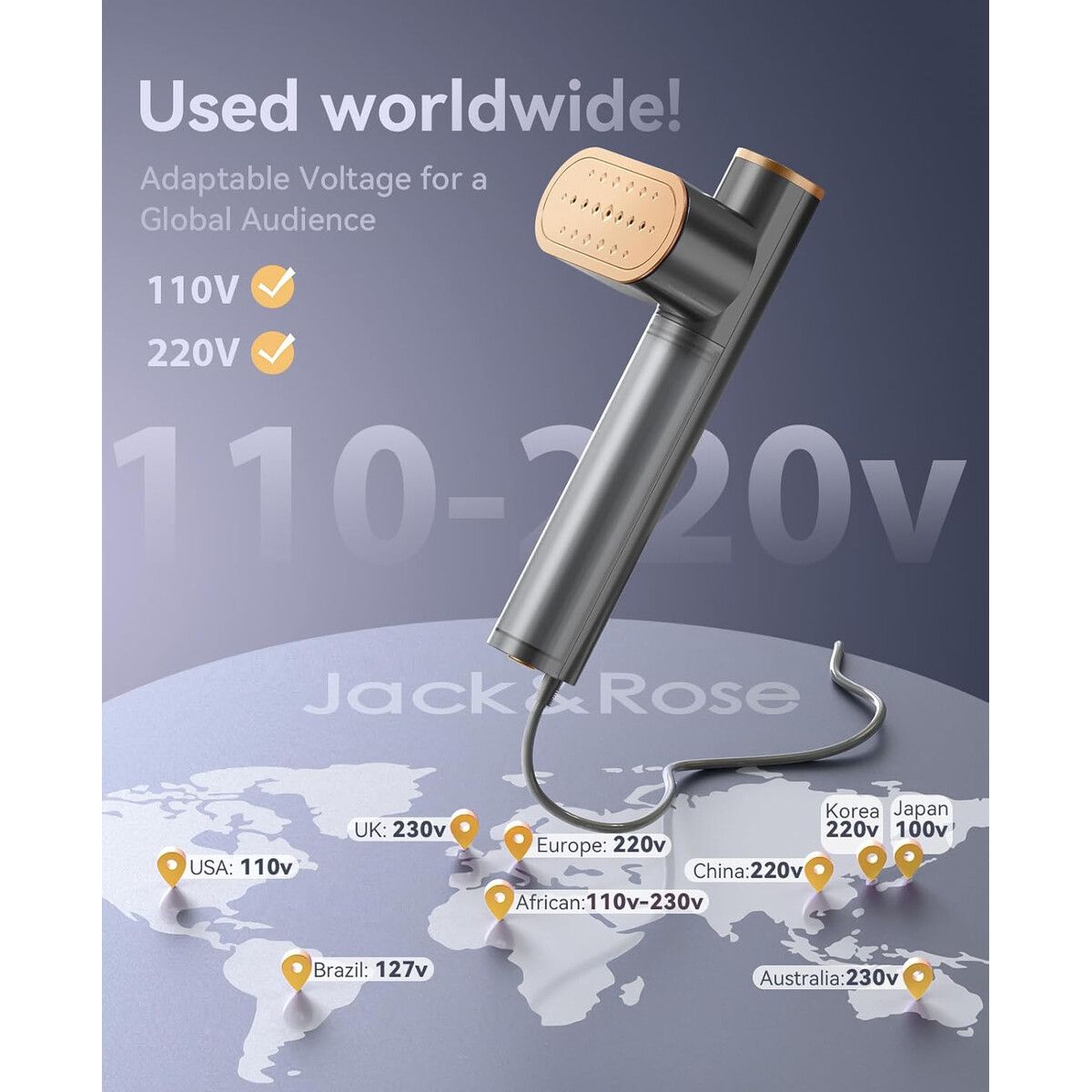 JACK - Vaporizador Jack Rose K1 1100W 150ml 100240V Portátil