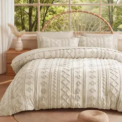 QUEEN - Set Acolchado MRHM 224x224 cm 300GSM Tufted Beige