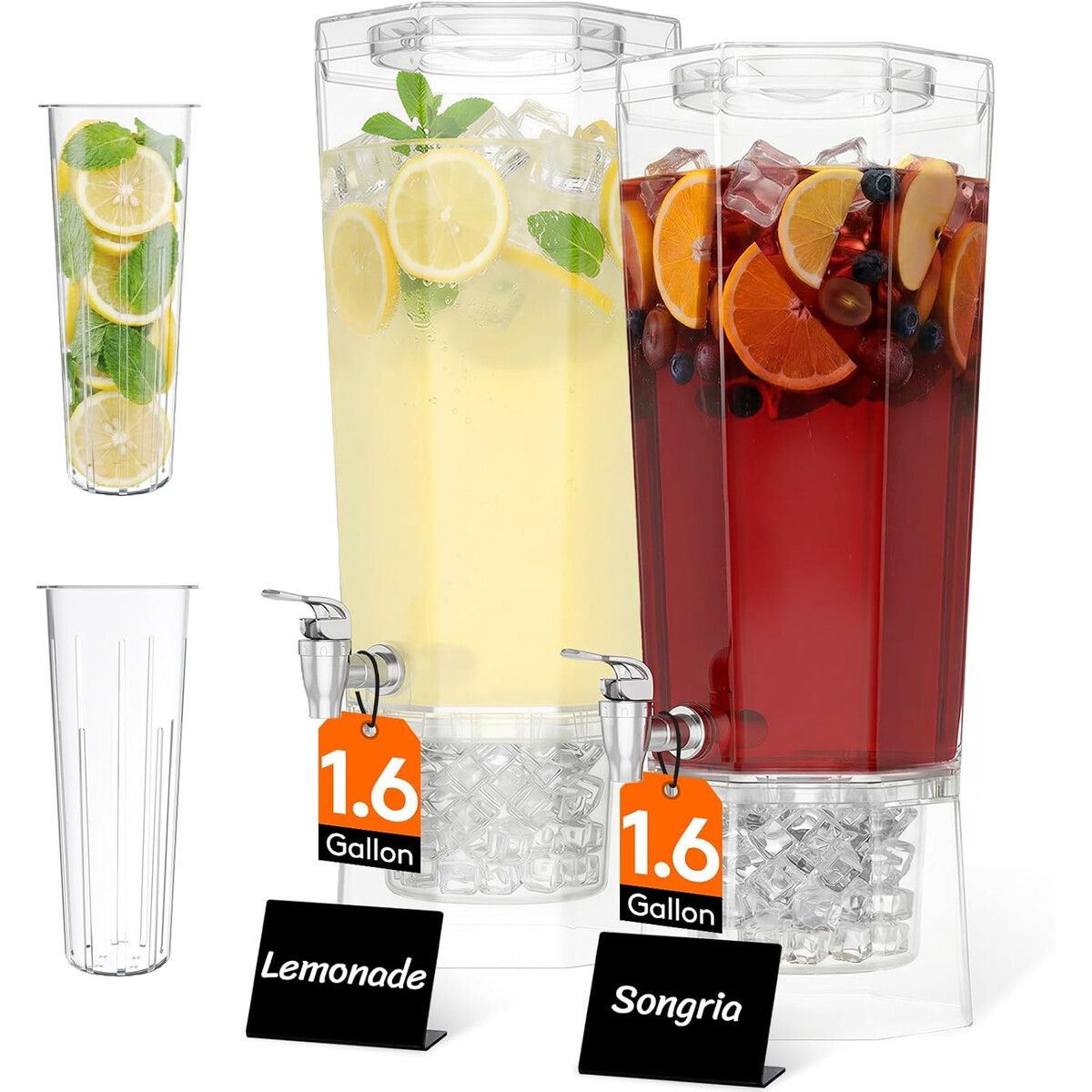 GENERICO - Dispensador de Bebidas Lifewit 6L 2un Base Hielo Filtro