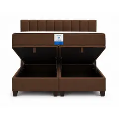 VITELIO - Cama Baul con Respaldo + Colchon Cama Completa 2 Plazas