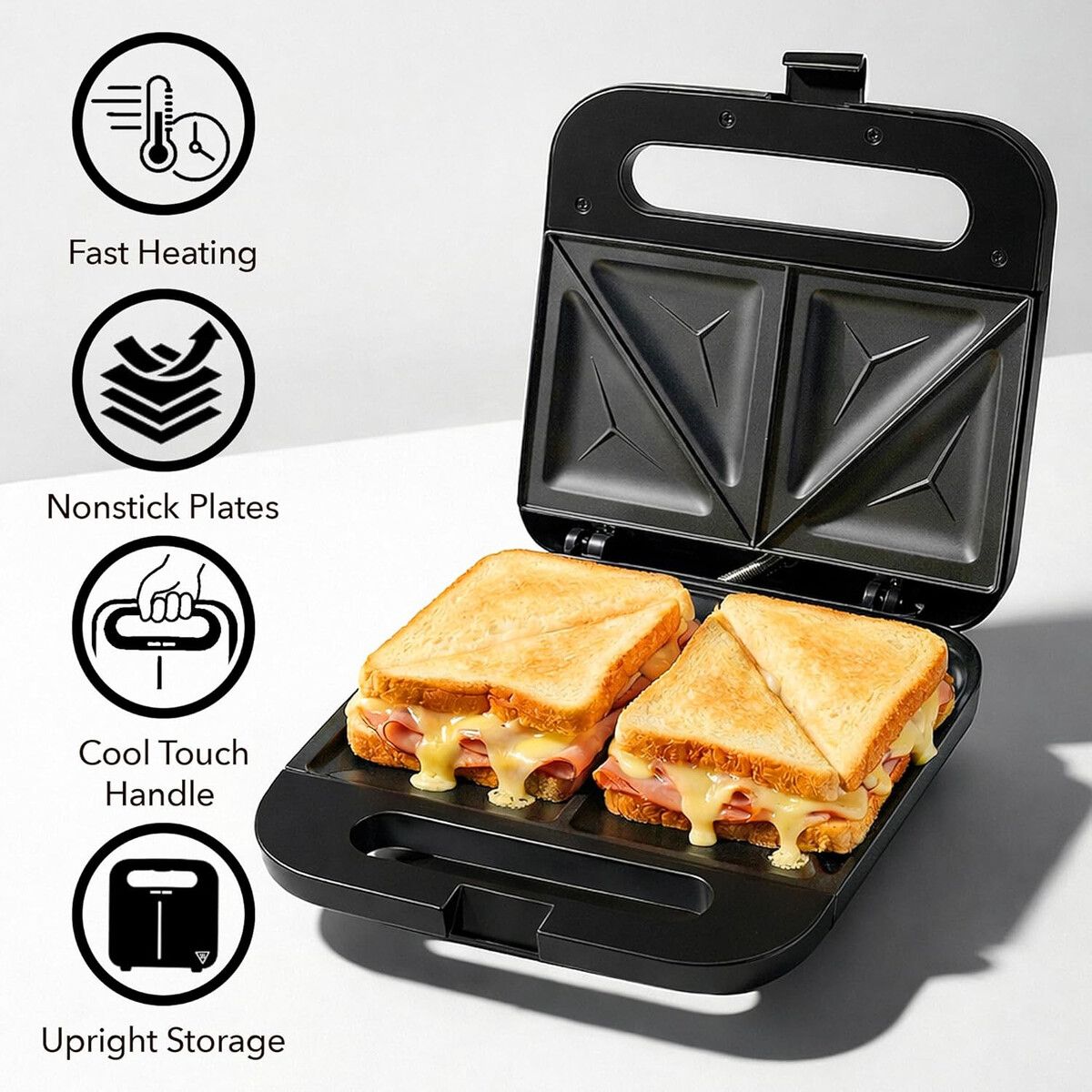 GENERICO - Sandwichera OVENTE GPS401B 750W Placas Antiaderentes