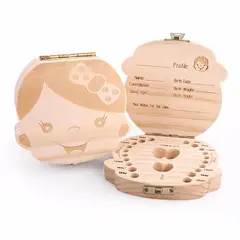 GENERICO - Cajita De Madera Para Guardar Dientes De Leche Niña