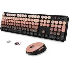 AURORA - Teclado Mouse Inalámbrico SkyGive N99 Red 104 Teclas